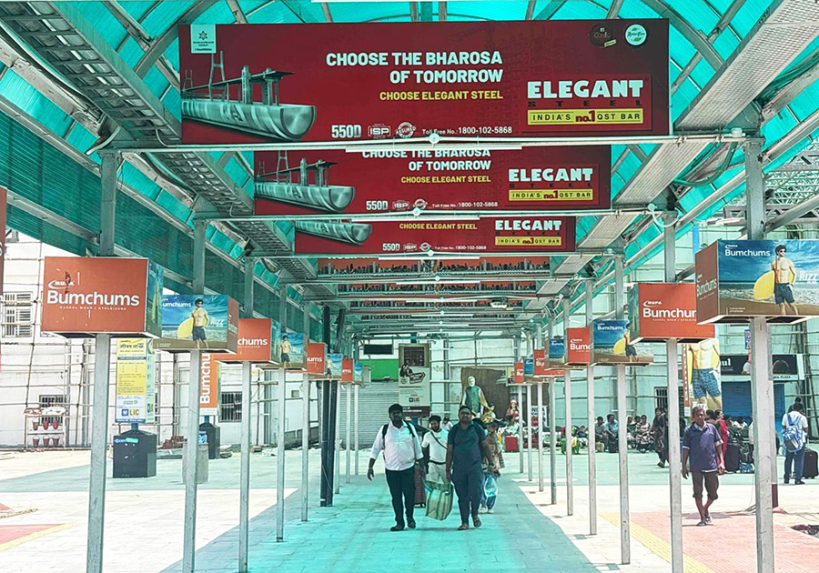 Digha Station - Walkway Canopy Overhead Drop Displays & Kiosks